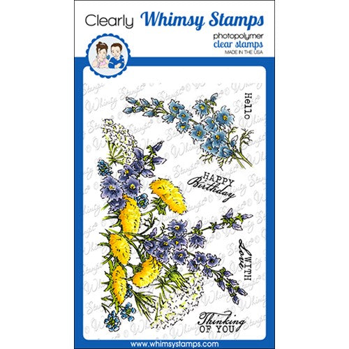 Simon Says Stamp! Whimsy Stamps SKETCHY FLORAL Clear Stamps DA1160