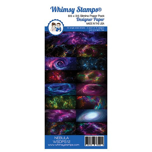 Simon Says Stamp! Whimsy Stamps NEBULA 8.5 x 3.5 Paper Pack WSDPS12*