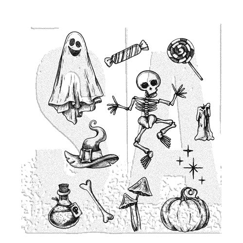 Simon Says Stamp! Tim Holtz Cling Rubber Stamps HALLOWEEN DOODLES CMS437