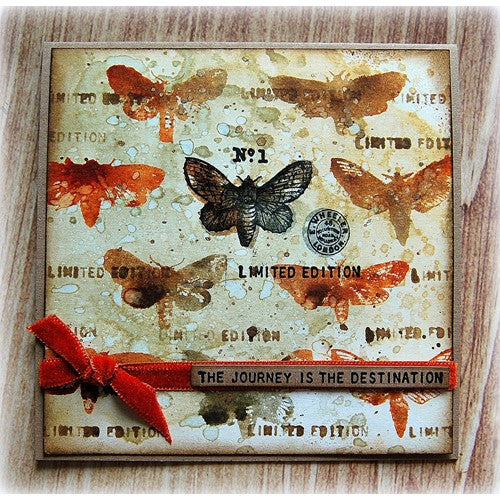 Simon Says Stamp! Tim Holtz Cling Rubber Stamps MOTH STUDY CMS436