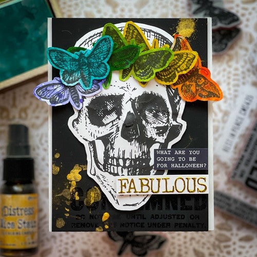 Simon Says Stamp! Tim Holtz Cling Rubber Stamps MOTH STUDY CMS436