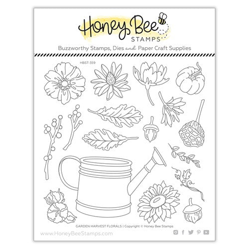 Simon Says Stamp! Honey Bee GARDEN HARVEST FLORALS Clear Stamp Set hbst359*