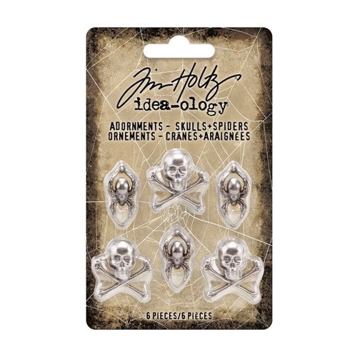 Simon Says Stamp! Tim Holtz Idea-ology 2021 SKULLS AND SPIDERS Adornments th94161