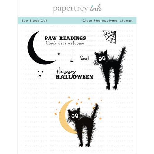 Simon Says Stamp! Papertrey Ink BOO BLACK CAT Clear Stamps 1322