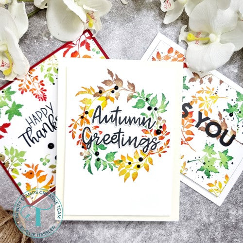 Simon Says Stamp! Trinity Stamps AUTUMN IMPRESSIONS Clear Stamp Set tps145