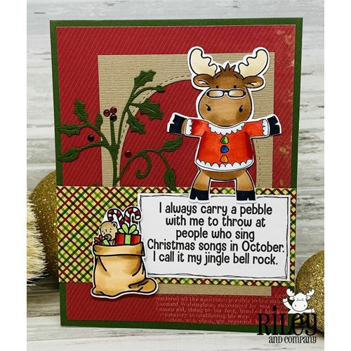 Simon Says Stamp! Riley And Company Funny Bones JINGLE BELL ROCK Cling Rubber Stamp RWD-928