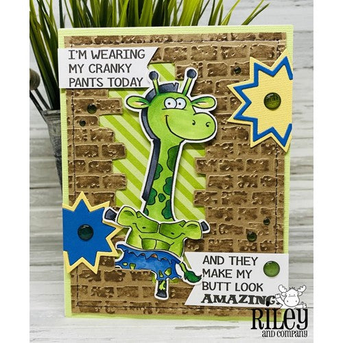 Simon Says Stamp! Riley And Company Funny Bones CRANKY PANTS Cling Rubber Stamp RWD-930