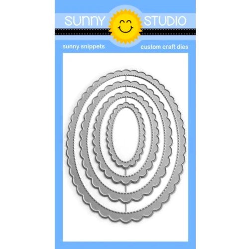 Simon Says Stamp! Sunny Studio SCALLOPED OVAL MAT 1 Snippets Die ssdie-267