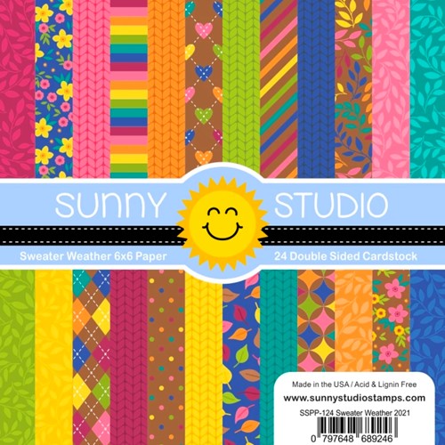 Simon Says Stamp! Sunny Studio SWEATER WEATHER 6x6 Paper Pad sspp-124