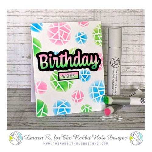 Simon Says Stamp! The Rabbit Hole Designs BIRTHDAY Scripty Word with Shadow Layer Dies TRH-119D