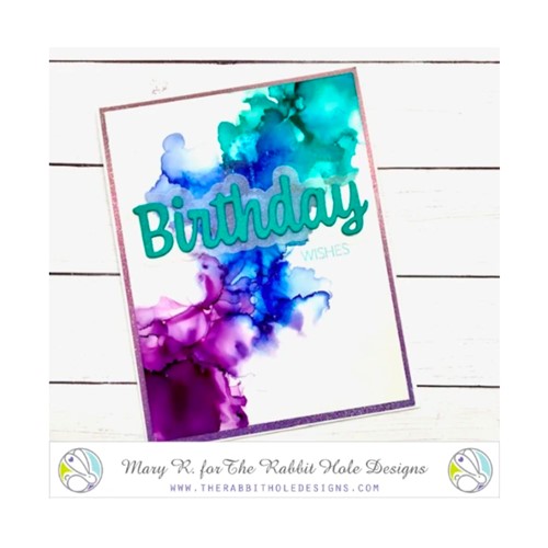 Simon Says Stamp! The Rabbit Hole Designs BIRTHDAY Scripty Word with Shadow Layer Dies TRH-119D