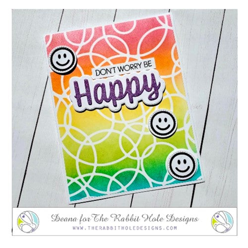 Simon Says Stamp! The Rabbit Hole Designs HAPPY Scripty Word with Shadow Layer Dies TRH-118D