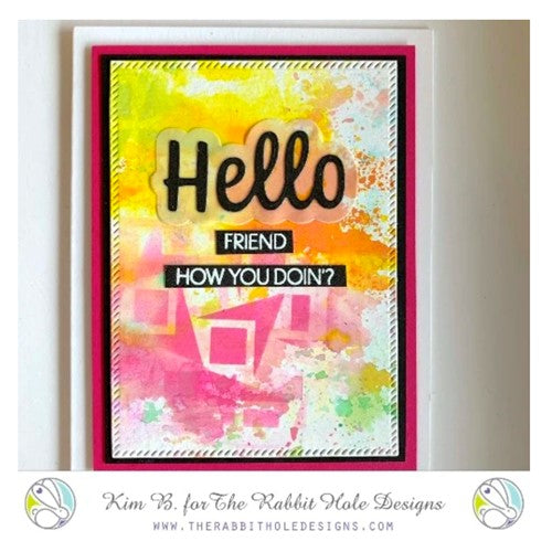Simon Says Stamp! The Rabbit Hole Designs HELLO Scripty Word with Shadow Layer Dies TRH-117D