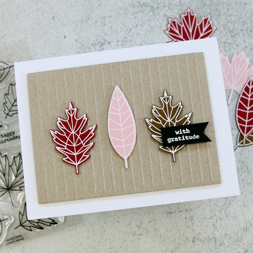 Simon Says Stamp! Simon Says Stamp LINED LEAVES Wafer Dies sssd112403c