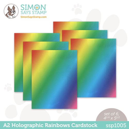 Simon Says Stamp Cardstock A2 HOLOGRAPHIC RAINBOWS ssp1005 Simon Says Stamp Cardstock A2 HOLOGRAPHIC RAINBOWS ssp1005
