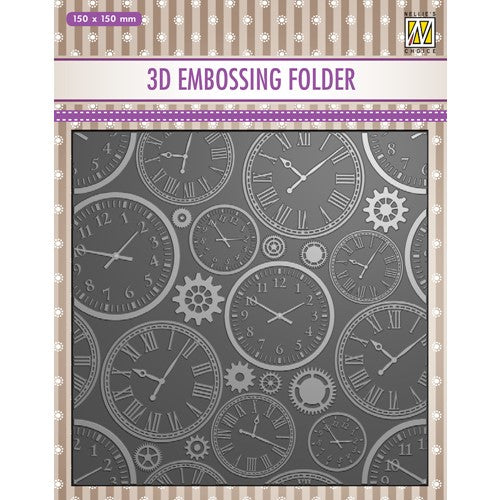 Simon Says Stamp! Nellie's Choice TIME 3D Embossing Folder nef3d031