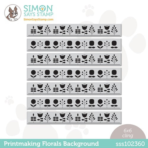 Simon Says Stamp! Simon Says Cling Stamp PRINTMAKING FLORAL BACKGROUND sss102360