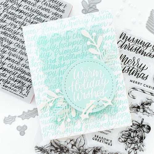 Simon Says Stamp! Simon Says Cling Stamp HAND LETTERED HOLIDAY BACKGROUND sss102181