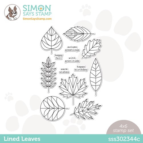 Simon Says Stamp! Simon Says Clear Stamps LINED LEAVES sss302344c