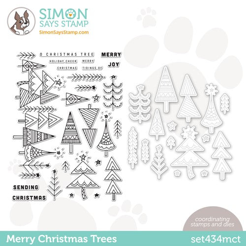 Simon Says Stamp! Simon Says Stamps and Dies MERRY CHRISTMAS TREES set434mct