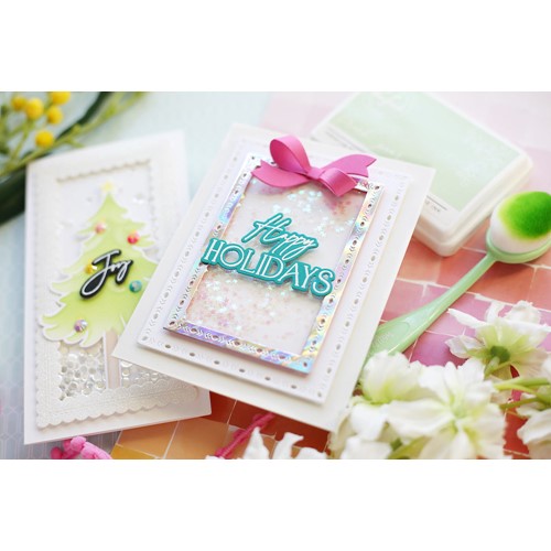 Simon Says Stamp! PinkFresh Studio HAPPY HOLIDAYS CIRCLE FRAME Clear Stamp Set 126321 | color-code:ALT01