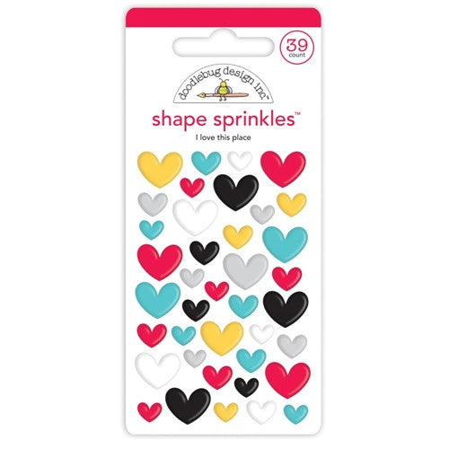 Simon Says Stamp! Doodlebug I LOVE THIS PLACE Shape Sprinkles 7303