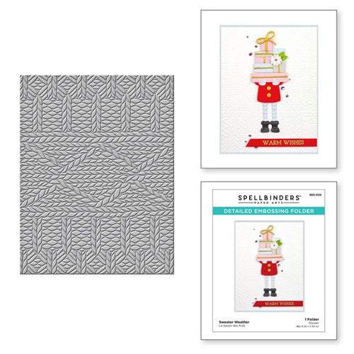 Simon Says Stamp! SES-025 Spellbinders SWEATER WEATHER Embossing Folder