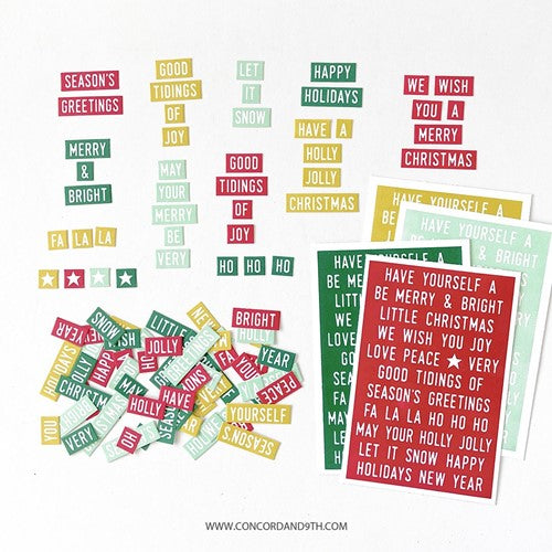 Simon Says Stamp! Concord & 9th MIX AND MATCH HOLIDAY SENTIMENTS Clear Stamp Set 11196