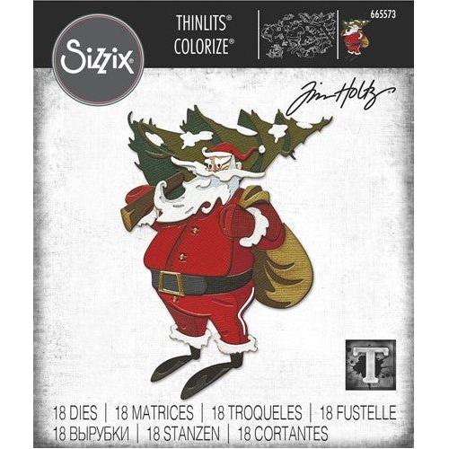 Simon Says Stamp! Tim Holtz Sizzix WOODLAND SANTA Colorize Thinlits Dies 665573
