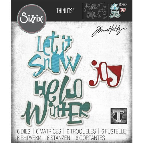 Simon Says Stamp! Tim Holtz Sizzix FESTIVE WORDS Thinlits Dies 665575