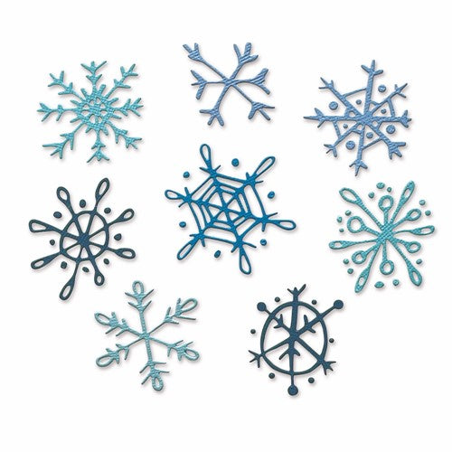 Simon Says Stamp! Tim Holtz Sizzix SCRIBBLY SNOWFLAKES Thinlits Dies 665582
