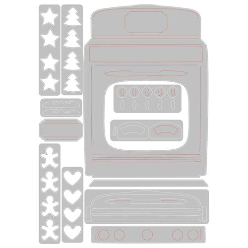 Simon Says Stamp! Tim Holtz Sizzix RETRO OVEN Thinlits Dies 665586