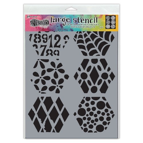 Simon Says Stamp! Dyan Reaveley Stencil 9 x 12 QUILT N MORE Dylusions Ranger dys78043