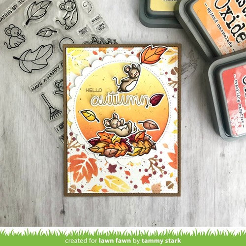 Simon Says Stamp! Lawn Fawn FALL LEAVES BACKGROUND Stencils lf2709