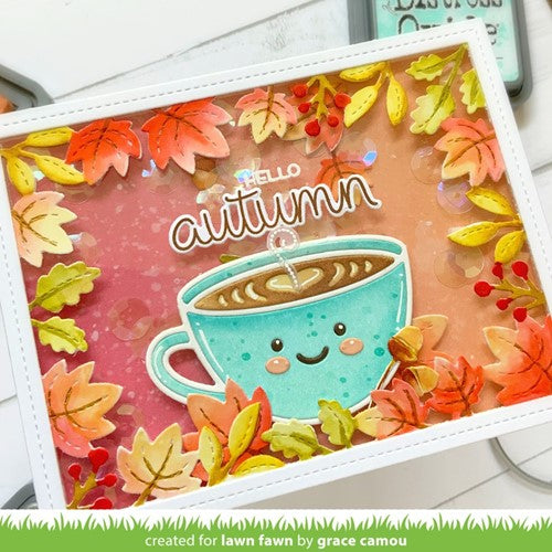 Simon Says Stamp! Lawn Fawn FALL LEAVES BACKDROP Die Cuts lf2703