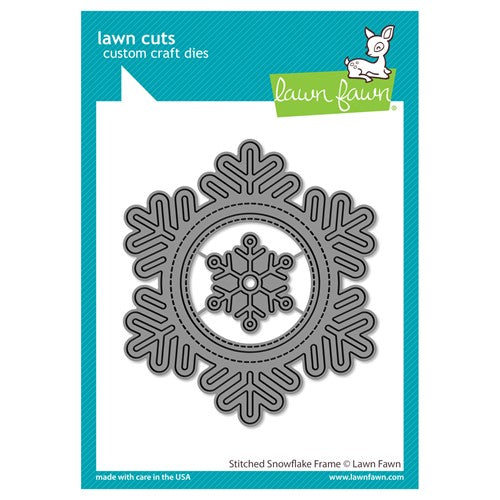 Simon Says Stamp! Lawn Fawn STITCHED SNOWFLAKE FRAME Die Cuts lf2701