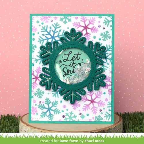 Simon Says Stamp! Lawn Fawn STITCHED SNOWFLAKE FRAME Die Cuts lf2701