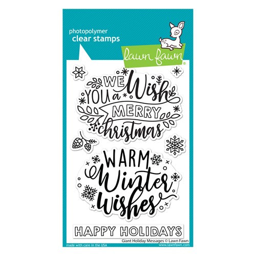 Simon Says Stamp! Lawn Fawn GIANT HOLIDAY MESSAGES Clear Stamps lf2680