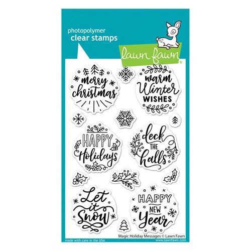 Simon Says Stamp! Lawn Fawn MAGIC HOLIDAY MESSAGES Clear Stamps lf2676