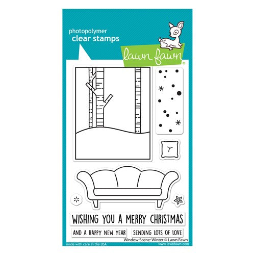 Simon Says Stamp! Lawn Fawn WINDOW SCENE WINTER Clear Stamps lf2672