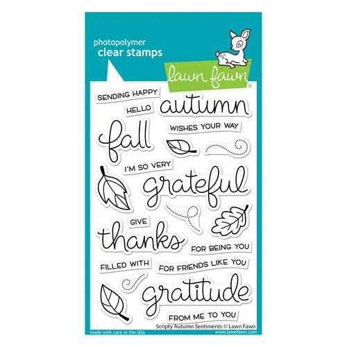 Simon Says Stamp! Lawn Fawn SCRIPTY AUTUMN SENTIMENTS Clear Stamps lf2662
