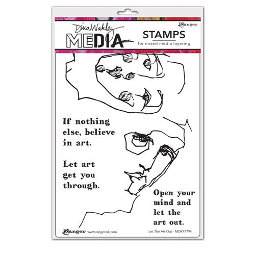 Simon Says Stamp! Dina Wakley LET THE ART OUT Media Cling Rubber Stamp MDR77794*