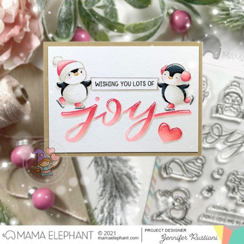 Simon Says Stamp! Mama Elephant Clear Stamps PENGUINS GO SKATING