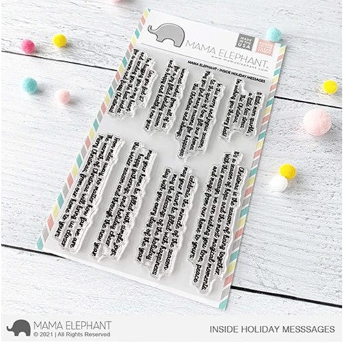 Simon Says Stamp! Mama Elephant Clear Stamps INSIDE HOLIDAY MESSAGES