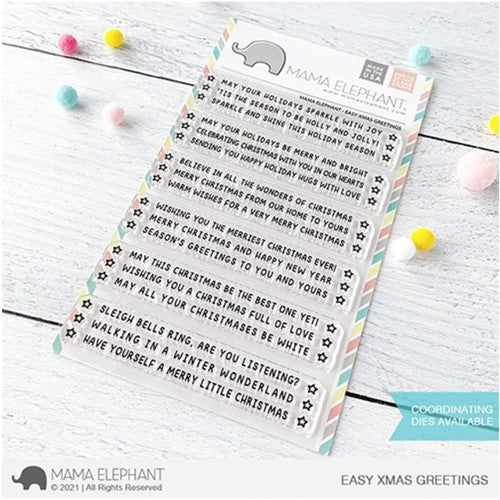Simon Says Stamp! Mama Elephant Clear Stamps EASY XMAS GREETINGS