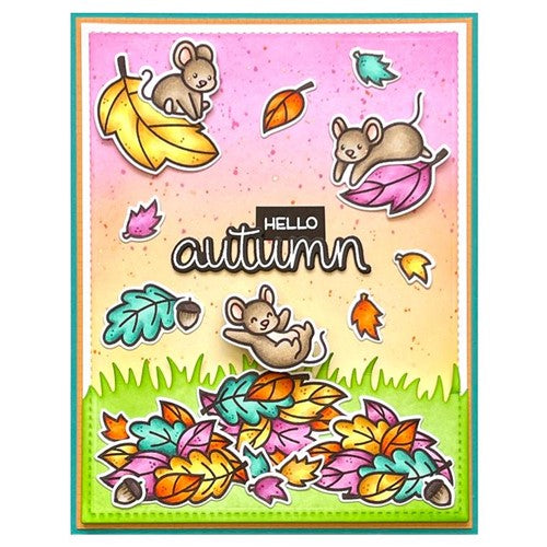 Simon Says Stamp! Lawn Fawn SET SCRIPTY AUTUMN SENTIMENTS Clear Stamps and Dies lfsas