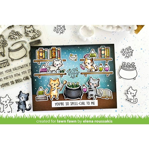 Simon Says Stamp! Lawn Fawn SET PURRFECTLY WICKED Clear Stamps and Dies lfpw
