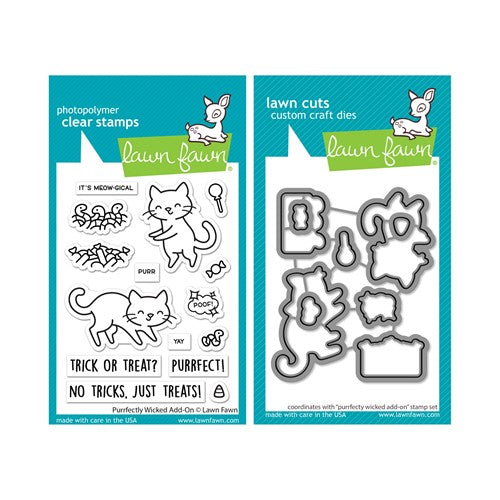 Simon Says Stamp! Lawn Fawn SET PURRFECTLY WICKED ADD-ON Clear Stamps and Dies lfpwao