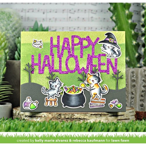 Simon Says Stamp! Lawn Fawn SET PURRFECTLY WICKED ADD-ON Clear Stamps and Dies lfpwao