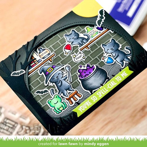 Simon Says Stamp! Lawn Fawn SET PURRFECTLY WICKED ADD-ON Clear Stamps and Dies lfpwao | color-code:ALT3